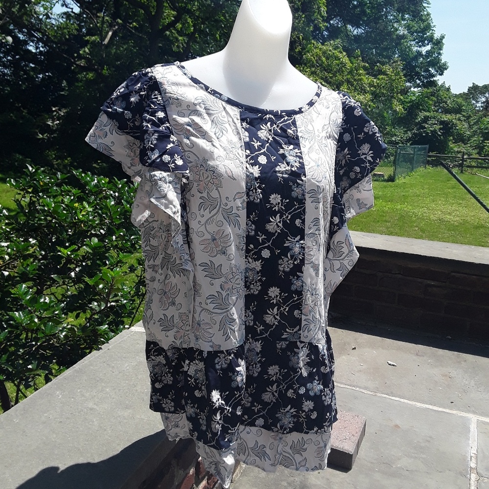 Loft Floral Ruffle Blouse - Picture 4 of 5